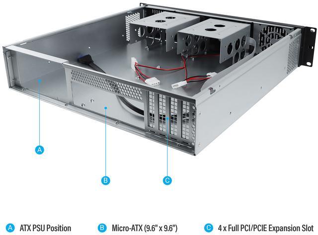 Rosewill 2U Server Chassis Rackmount Case 4x 3.5" Bays 2x 2.5" Devices Micro-ATX Compatible 2x 80mm PMW Fans 2x USB 3.0 - RSV-Z2800U