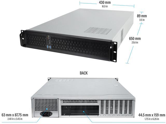 Rosewill 2U Server Chassis Rackmount Case 4x 3.5" Bays 2x 2.5" Devices E-ATX Compatible 3x 80mm PWM Fans 2x USB 3.0 - RSV-Z2900U