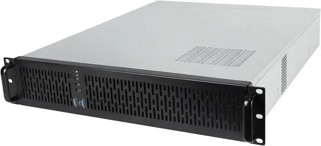 Rosewill 2U Server Chassis Rackmount Case 4x 3.5" Bays 2x 2.5" Devices ATX Compatible Up to 4x 80mm Fans 2x USB 3.0 Silver/Black - RSV-Z2850U
