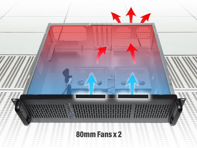 Rosewill 3U Server Chassis Rackmount Case 6x 3.5" Bays ATX Compatible 2x 80mm Fans 2x USB 3.0 Silver/Black - RSV-Z3100U