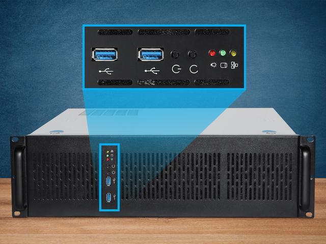 Rosewill 3U Server Chassis Rackmount Case 6x 3.5" Bays ATX Compatible 2x 80mm Fans 2x USB 3.0 Silver/Black - RSV-Z3100U
