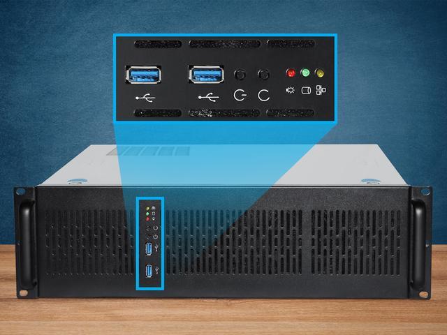 Rosewill 3U Server Chassis Rackmount Case 6x 3.5" Bays E-ATX Compatible 2x 80mm Fans 2x USB 3.0 Silver/Black - RSV-Z3200U