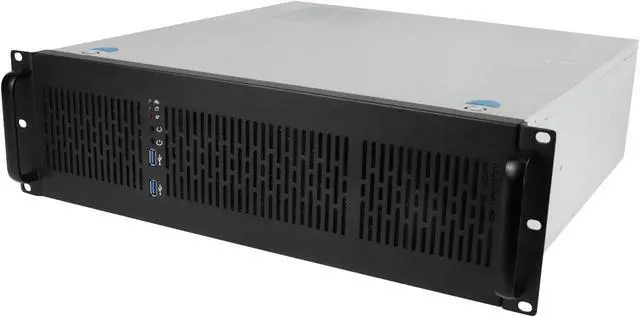 Rosewill 3U Server Chassis Rackmount Case 6x 3.5" Bays E-ATX Compatible 2x 80mm Fans 2x USB 3.0 Silver/Black - RSV-Z3200U