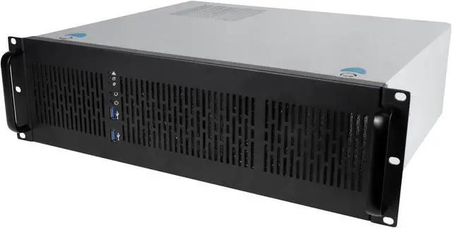 Rosewill 3U Server Chassis Rackmount Case 6x 3.5" Bays ATX Compatible 2x 80mm Fans 2x USB 3.0 Silver/Black - RSV-Z3100U