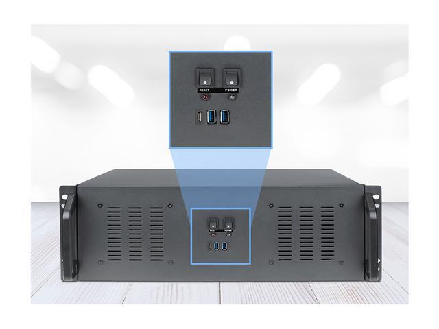Rosewill 4U Server Chassis Rackmount Case 11x 3.5" Bays 3x 2.5" Devices ATX CEB Compatible 2 120mm PWM Fan 2 80mm PWM Fans 2x USB 3.0 1 USB-C 3.1 Front Panel Lock And Key - RSV-R4200U