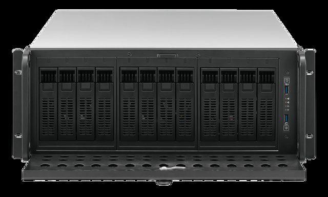 Rosewill 4U Server Chassis Rackmount Case 12 Hot Swap 3.5" 2.5" SATA I SATA II SATA III SAS E-ATX Compatible 3 Front 120mm Fans 2 Rear 80mm Fans 2x USB 3.0 Front Panel Lock - RSV-L4412U