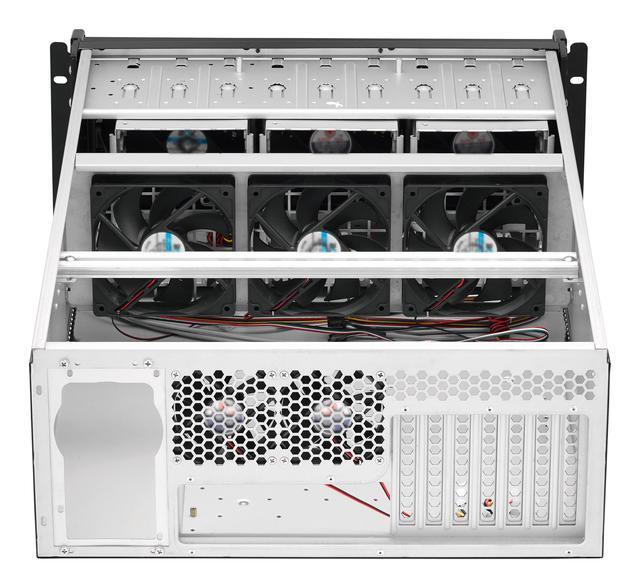 Rosewill 4U Server Chassis Rackmount Case 15 3.5" HDD Bays E-ATX Compatible 6 Front 120mm Fans 2 Rear 80mm Fans 2x USB 3.0 Front Panel Lock And Key Silver/Black - RSV-L4500U