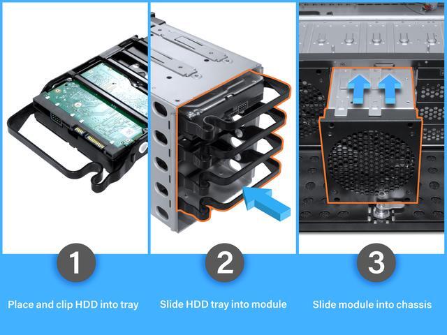 Rosewill 4U Server Chassis Rackmount Case 8 3.5" HDD Bays 3 5.25" Devices E-ATX Compatible 5 Front 120mm Fans 2 Rear 80mm Fans 2x USB 3.0 Front Panel Lock Silver/Black - RSV-L4000U