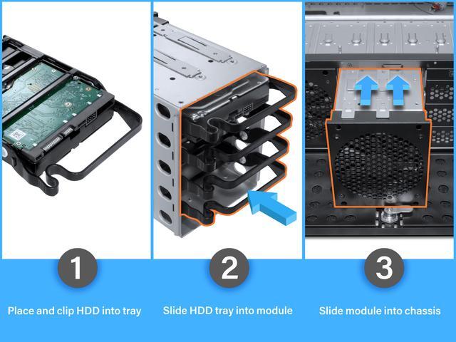 Rosewill 4U Server Chassis Rackmount Case 8 3.5" HDD Bays 3 5.25" Devices ATX CEB Compatible 2 Front 120mm Fans 2 Rear 80mm Fans 2x USB 3.0 Front Panel Lock Silver/Black - RSV-R4000U