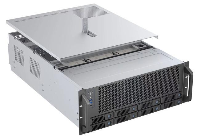 Rosewill 4U Server ChassisSupports Up To 4 GPUs8 Hot-Swap 3.5"/2.5" SATA/SAS Up To 12GbpsE-ATX Compatible3x 12038 Hot-Swap Fans 2 Rear 8038 FansUSB 3.2 Type-CWith Rail KitIdeal For AI Servers