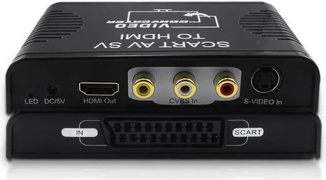 S-video composite AV Scart to HDMI converter Switch box 3-in-1 Scart+S-video+composite AV RCA to HDMI converter