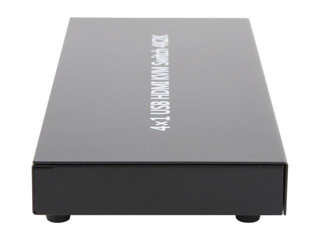 SA KVM-4UHMN KVM Switch 4 Port HDMI KVM Switch With Cable Kit And Supports EDID HDCP 1080p 3D And Auto Scan For Windows/XP/Vista Linux And Mac - 4 In 1 Out