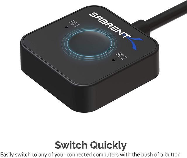 SABRENT 2-Port USB Type-C KVM Switch With 60 Watt Power Delivery Option (USB-KCPD)