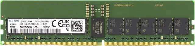 Samsung M321R4GA0PB0-CWM 32GB DDR5-5600 REG EC8 RDIMM PC5-44800R ECC Registered DIMM 288-Pin 1Rx4 1.1V Server Memory RAM Module