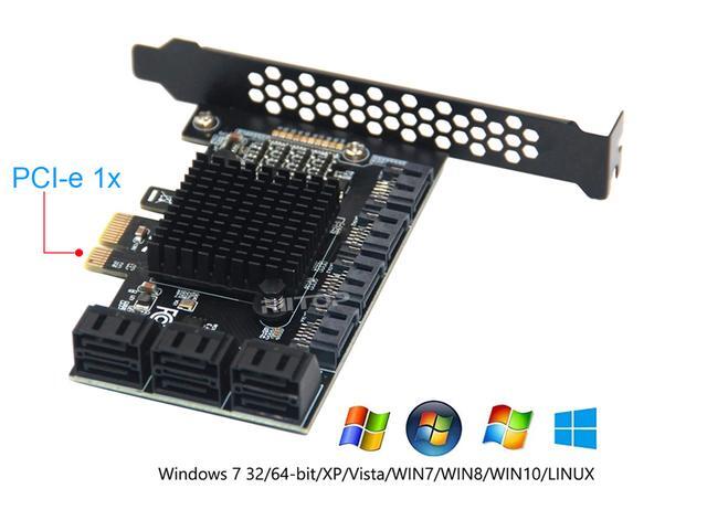 SATA 3 Expansion Card 10 Port RIITOP PCI-e Express X1 SATA 6G Controller Card SATA Iii 6Gbps PCIe Adapter Card Come With Low Profile Bracket And SATA3 Cables