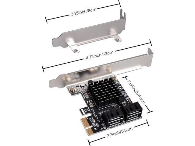 SATA Card 4 Port With 4 SATA Cables 6 Gbps SATA 3.0 Controller PCI Express Expression Card With Low Profile Bracket Support 4 SATA 3.0 Devices