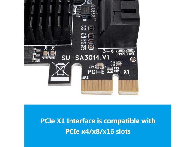 SATA Card 4 Port With 4 SATA Cables 6 Gbps SATA 3.0 Controller PCI Express Expression Card With Low Profile Bracket Support 4 SATA 3.0 Devices