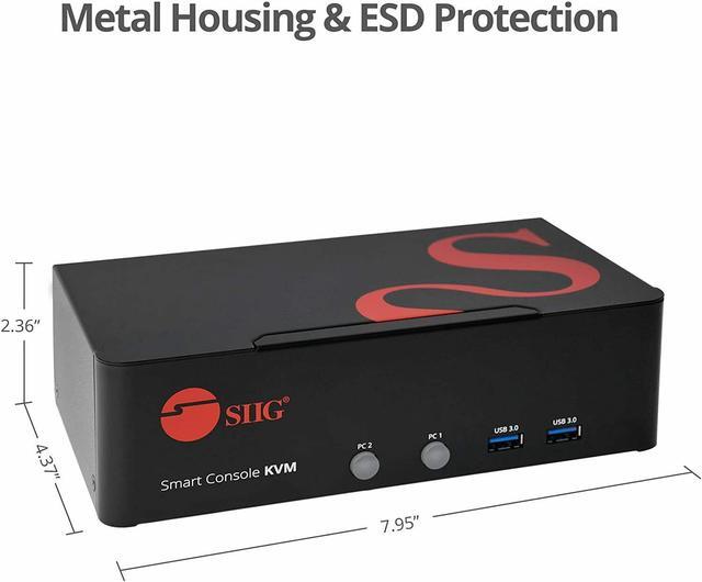 SIIG 2-Port DVI Dual-Link Smart Console KVM Switch With USB 3.0 And Multimedia Ports