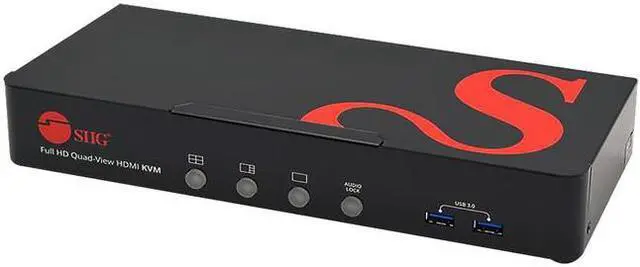 SIIG Full HD Quad-View 1080p HDMI KVM Switch MultiView Processor CEKV0A11S1