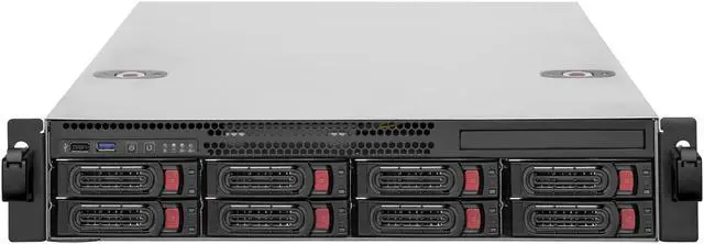 Silverstone RM22-308 2U 8-bay 2.5" / 3.5" HDD / SSD rackmount storage chassis with Mini-SAS HD SFF-8643 12 Gb/s interface