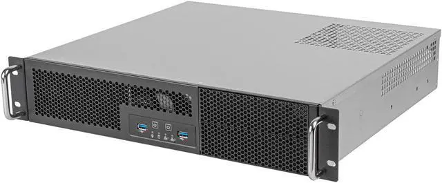 Silverstone RM23-502-MINI 2U dual 5.25" drive bay Micro-ATX rackmount industrial server chassis with USB 3.1 Gen1 interface
