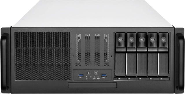 SilverStone Technology RM41-H08 4U Rackmount Server Case With 5 X 3.5 Hot-Swappable Bay And 3 X 5.25 Bays With USB 3.1 Gen 1 RM41-H08-x