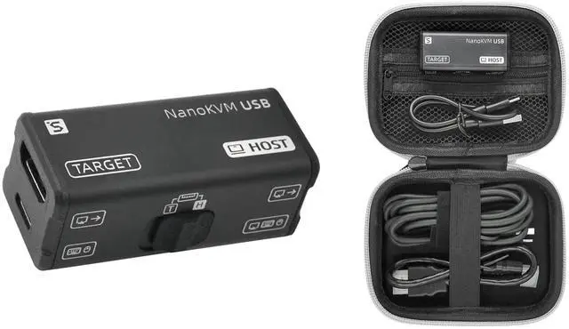 Sipeed NanoKVM-USB Operations Maintenance Server Tool Kit Multi-Device Collaboration Finger-sized 4K USB KVM for Server SBCs USB A Switcher 1080P Video Capturer 4K HDMI IN/Loop Out (KVM Full Kit1)