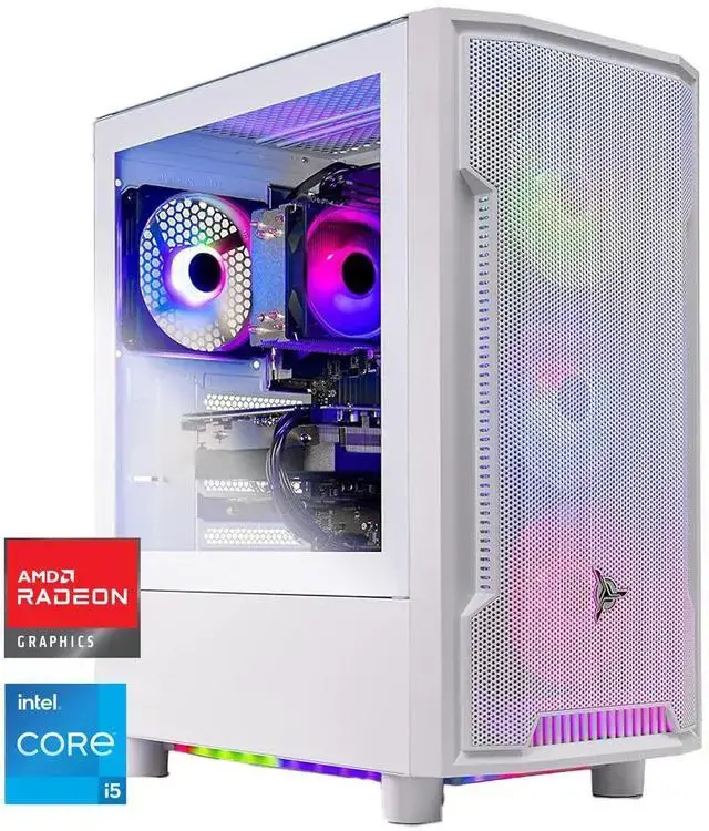 Skytech Archangel Gaming PC Desktop Intel i5 13400F 2.5 GHz (4.6GHz Turbo) AMD RX 9060 XT 8GB 1TB Gen4 NVMe SSD 32GB DDR5 RAM 5200 RGB 650W GOLD PSU Wi-Fi Win 11