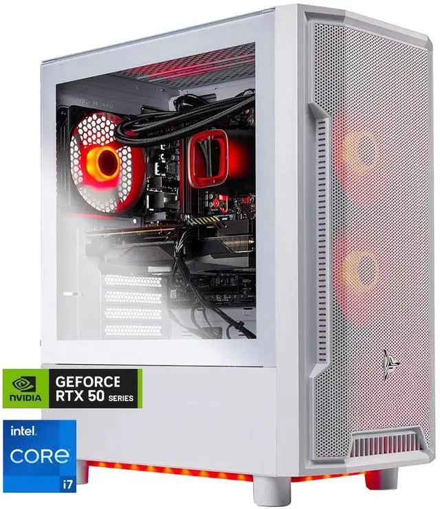 Skytech Archangel Gaming PC Desktop Intel i7 12700F 2.1 GHz (4.9GHz Turbo) NVIDIA RTX 5060 8GB 1TB NVMe SSD 32GB DDR5 RAM 5200 RGB 650W GOLD PSU 240mm ARGB AIO Wi-Fi Win 11