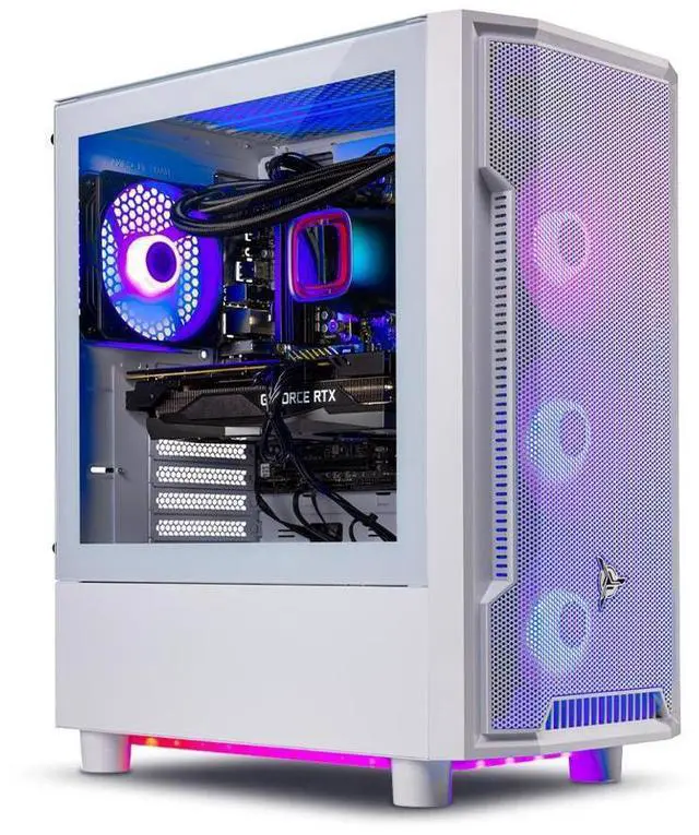 Skytech Archangel Gaming PC Desktop Intel i7 14700F 2.1 GHz (5.3GHz Turbo) NVIDIA RTX 5060 Ti 16GB GDDR7 2TB Gen4 NVMe SSD 32GB DDR5 RAM RGB 650W GOLD PSU 360mm ARGB AIO Wi-Fi Win 11