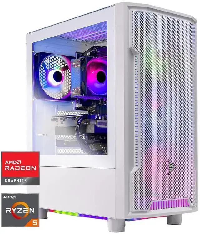 Skytech Archangel Gaming PC Desktop Ryzen 5 7600X 4.7 GHz (5.3GHz Turbo) AMD RX 7600 8GB 1TB NVMe SSD 16GB DDR5 RAM 5200 650W GOLD PSU Wi-Fi Win 11