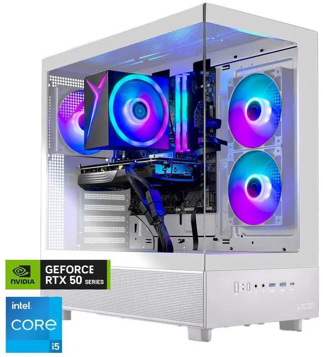 Skytech Azure Gaming PC Desktop Intel i5 14400F 2.5 GHz (4.7GHz Turbo) NVIDIA RTX 5060 8GB 1TB NVMe SSD 16GB DDR5 RAM 6000 650W GOLD PSU Wi-Fi Win 11 Montech XR