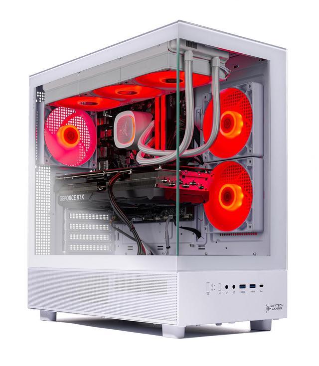 Skytech Azure Gaming PC Desktop Ryzen 7 9800X3D 4.7 GHz (5.2 GHz Turbo Boost) AMD RX 9070 XT 16GB GDDR6 2TB Gen4 NVME SSD 32GB DDR5 RAM 6000 RGB 1000W GOLD PSU Wi-Fi Win 11