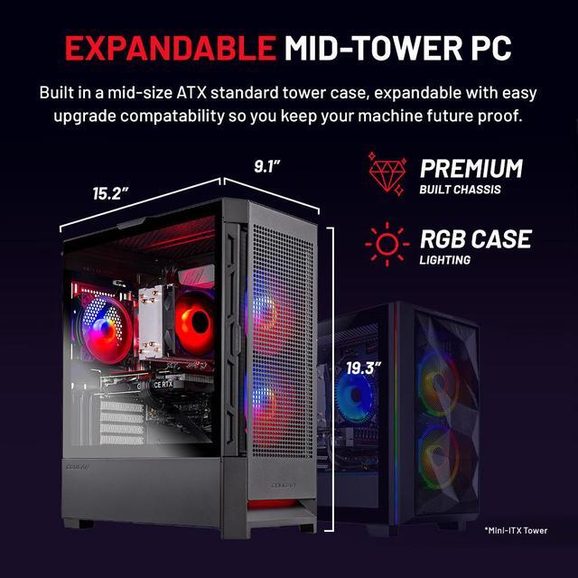 Skytech Blaze4 Mini Gaming PC Desktop Ryzen 7 7700 3.8 GHz (5.3GHz Turbo) NVIDIA RTX 5060 Ti 16GB 1TB Gen4 NVMe SSD 32GB DDR5 RAM 5200 RGB 650W GOLD PSU Wi-Fi Win 11