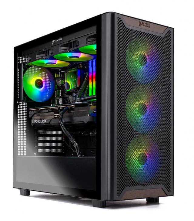Skytech Chronos Gaming PC Desktop Ryzen 7 9700X 3.8 GHz (5.5GHz Turbo Boost) NVIDIA RTX 5070 12GB GDDR7 1TB Gen4 SSD 32GB DDR5 RAM 6000 RGB 850W GOLD PSU 360mm ARGB AIO Wi-Fi Win 11 Home