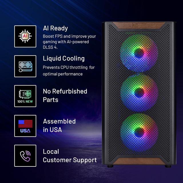 Skytech Chronos Gaming PC Desktop Ryzen 9 9900X3D 4.4 GHz (5.5GHz Turbo Boost) X670 Motherboard NVIDIA RTX 5080 16GB GDDR7 2TB Gen4 NVMe SSD 64GB DDR5 6000 1000W GOLD ATX 3.0 Wi-Fi Win 11