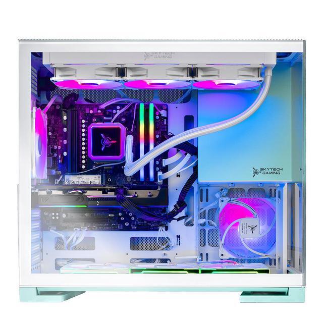 Skytech Gaming Aqua Desktop PC Ryzen 7 9800X3D 4.7 GHz (5.2 GHz Turbo) NVIDIA RTX 5070 Ti 16GB 2TB Gen4 NVMe SSD 32GB DDR5 RAM RGB 850W GOLD ATX 3 PSU 360mm ARGB AIO Wi-Fi Win 11