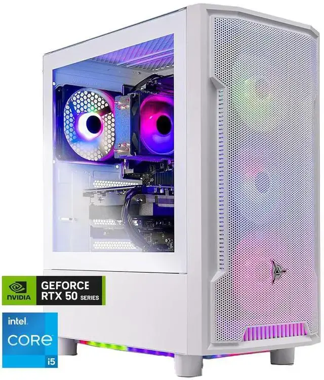 Skytech Gaming Archangel Desktop PC Intel i5 14400F 2.5 GHz (4.7GHz) NVIDIA RTX 5050 8GB 1TB NVMe SSD 16GB DDR5 RAM 6000 650W GOLD PSU Wi-Fi Win 11