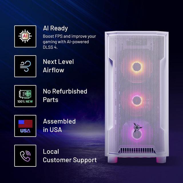 Skytech Gaming Archangel Desktop PC Ryzen 7 5700 3.7 GHz (4.6GHz) NVIDIA RTX 5050 8GB 1TB NVMe SSD 16GB DDR4 RAM 3200 650W GOLD PSU Wi-Fi Win 11