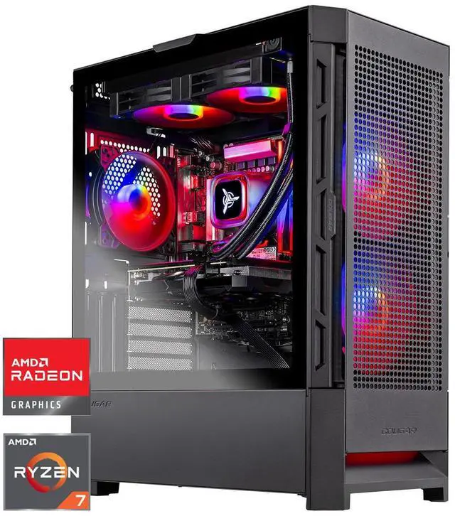 Skytech Gaming Blaze4 Mini Desktop PC Ryzen 7 7800X3D 4.2 GHz (5GHz) AMD RX 9070XT 16GB 2TB Gen4 NVMe SSD 32GB DDR5 RAM 6000 RGB 850W GOLD ATX 3 PSU 240mm ARGB AIO Wi-Fi Win 11