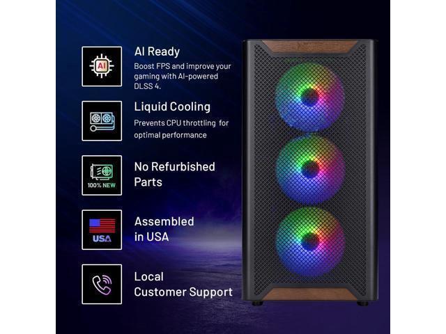 Skytech Gaming Chronos 3 Desktop PC Ryzen 9 9900X 4.4 GHz (5.6GHz) NVIDIA RTX 5070 Ti 16GB 4TB Gen4 NVMe SSD 64GB DDR5 RAM 5200 RGB 850W GOLD ATX 3 PSU 360mm ARGB AIO Wi-Fi Win 11