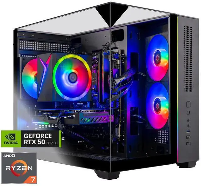Skytech Gaming Crystal Desktop PC Ryzen 7 7700 3.8 GHz (5.3GHz Turbo) NVIDIA RTX 5060 Ti 16GB 1TB NVMe SSD 32GB DDR5 RAM 5200 650W GOLD PSU Wi-Fi Win 11