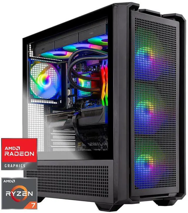 Skytech Gaming Edge Desktop PC Ryzen 7 7800X3D 4.2 GHz (5GHz) AMD RX 9070XT 16GB 2TB Gen4 NVMe SSD 32GB DDR5 RAM 6000 RGB 850W GOLD ATX 3 PSU 360mm ARGB AIO Wi-Fi Win 11