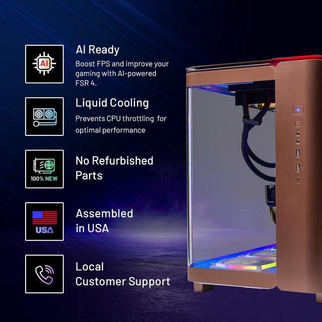 Skytech Gaming King 95 Desktop PC Ryzen 7 7800X3D 4.2 GHz (5GHz Turbo) AMD RX 9070 XT 16GB 2TB Gen4 NVMe SSD 32GB DDR5 RAM RGB 850W GOLD PSU 360mm ARGB AIO Wi-Fi Win 11