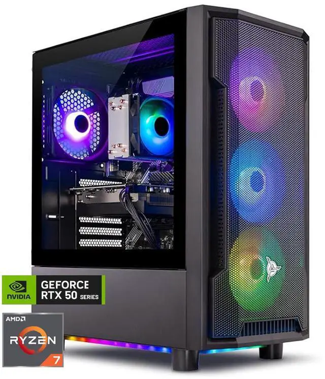 Skytech Gaming Shadow Desktop PC Ryzen 7 5700 3.7 GHz (4.6GHz) NVIDIA RTX 5050 8GB 1TB NVMe SSD 16GB DDR4 RAM 3200 650W GOLD PSU Wi-Fi Win 11