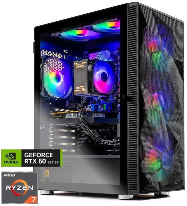 Skytech Gaming Storm Desktop PC Ryzen 7 5700 3.7 GHz (4.6GHz) NVIDIA RTX 5060 1TB NVMe SSD 32GB DDR4 RAM 3200 650W GOLD PSU Wi-Fi Win 11