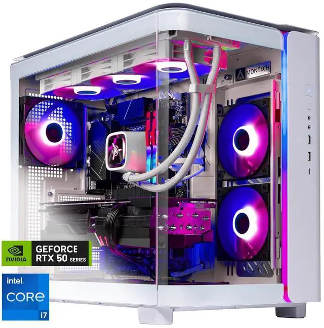 Skytech King 95 Gaming PC Desktop Intel i7 14700F 2.1 GHz (5.3GHz Turbo Boost) NVIDIA RTX 5070 12GB GDDR7 1TB Gen4 SSD 32GB DDR5 RAM 6000 RGB 850W GOLD PSU 360mm ARGB AIO Wi-Fi Win 11 Home