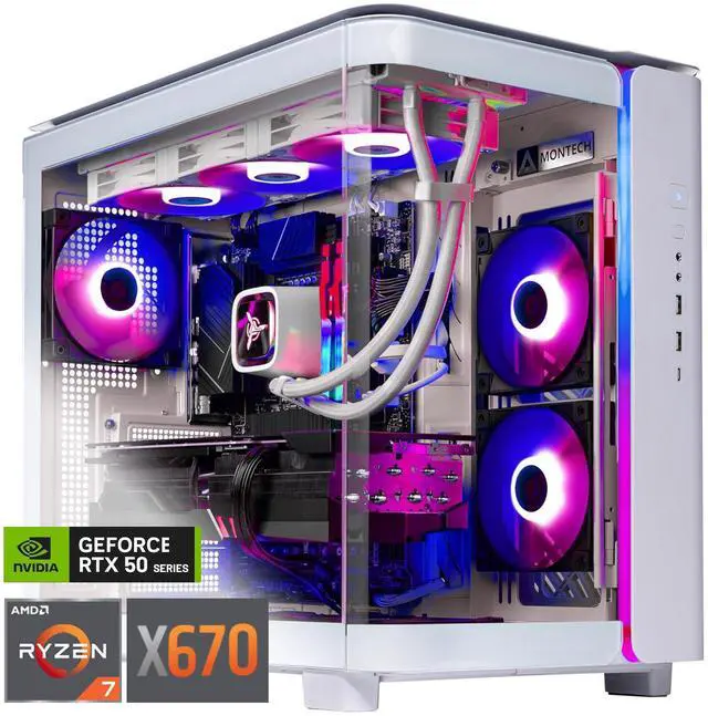 Skytech King 95 Gaming PC Desktop Ryzen 7 7800X3D 4.2 GHz (5GHz Turbo) NVIDIA RTX 5090 32GB 2TB Gen4 NVMe SSD 64GB DDR5 RAM 6000 RGB 1200W GOLD ATX 3 PSU 360mm ARGB AIO Wi-Fi Win 11
