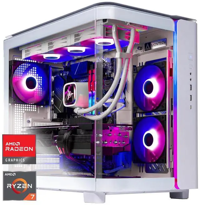 Skytech King 95 Gaming PC Desktop Ryzen 7 9800X3D 4.7 GHz (5.2 GHz Turbo Boost) AMD RX 9070 XT 16GB GDDR6 2TB Gen4 NVMe SSD 32GB DDR5 RAM 6000 RGB 1000W GOLD PSU Wi-Fi Win 11