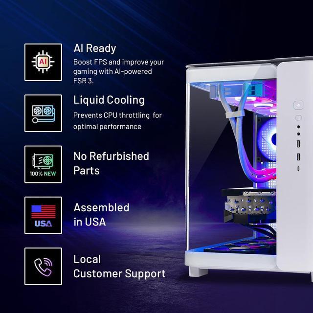 Skytech King 95 Gaming PC Desktop Ryzen 9 9900X 4.4 GHz (5.6GHz Turbo Boost) AMD RX 7900XTX 24GB GDDR6 32GB DDR5 RAM 6000 RGB 850W GOLD PSU 360mm ARGB AIO Wi-Fi Win 11 Home